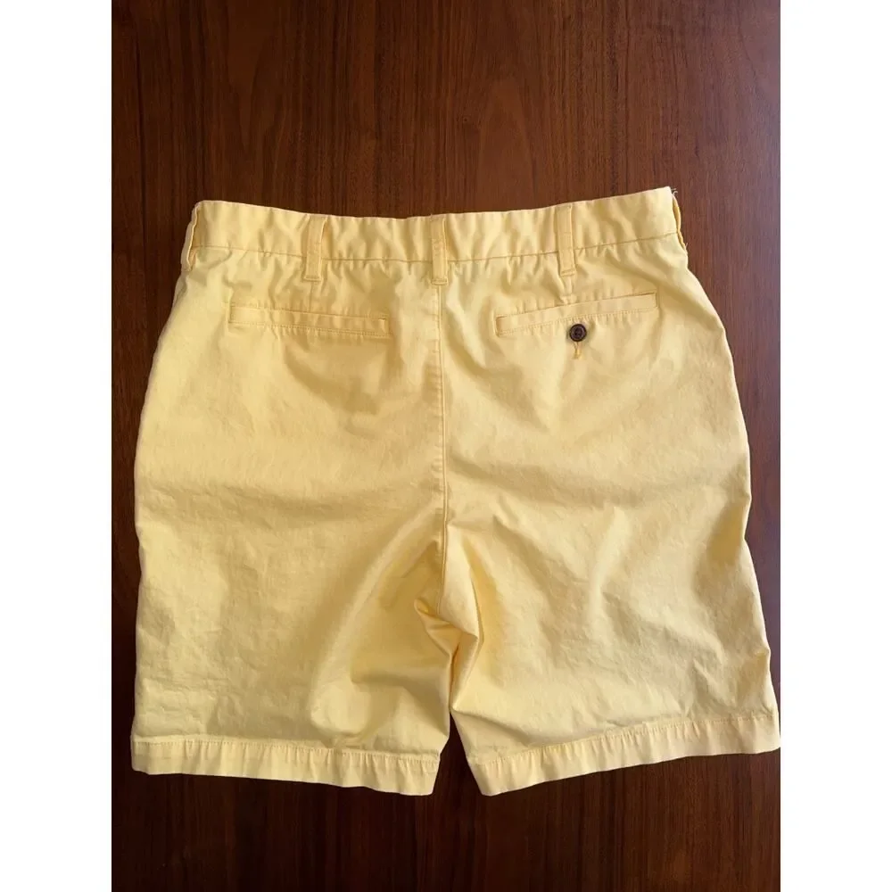 Lands' End Men's Classic Fit Yellow Shorts - Size 35